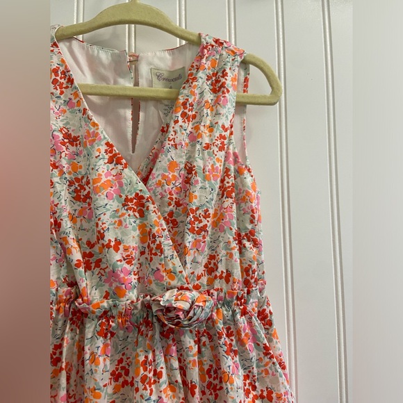 J.Crew Crewcuts Floral Keyhole Fit and Flare Tulle Sleeveless Holiday Dress Sz 4 - Picture 3 of 5